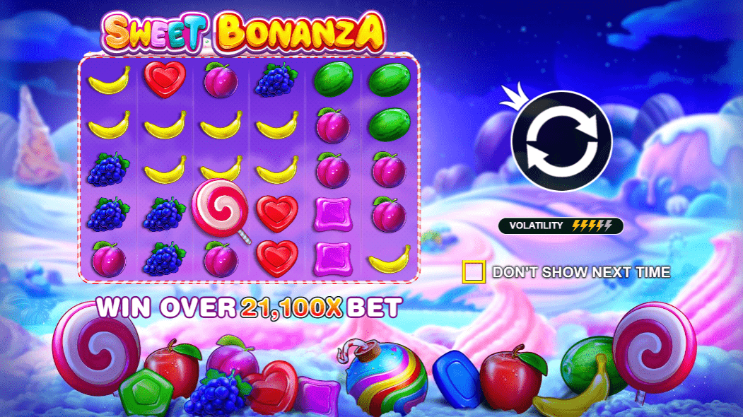 Experience the delicious taste of the Sweet Bonanza slot game