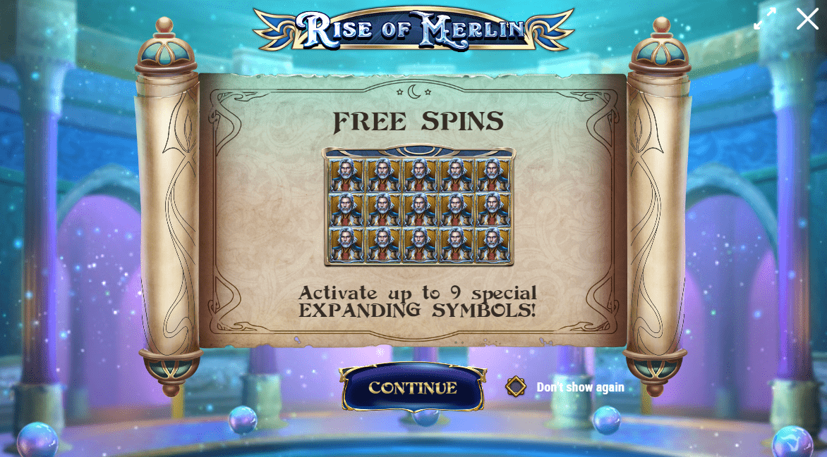 Merlin Free Spins feature activation