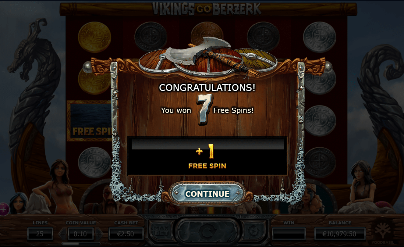 Free spins in Vikings Go Berzerk bonus