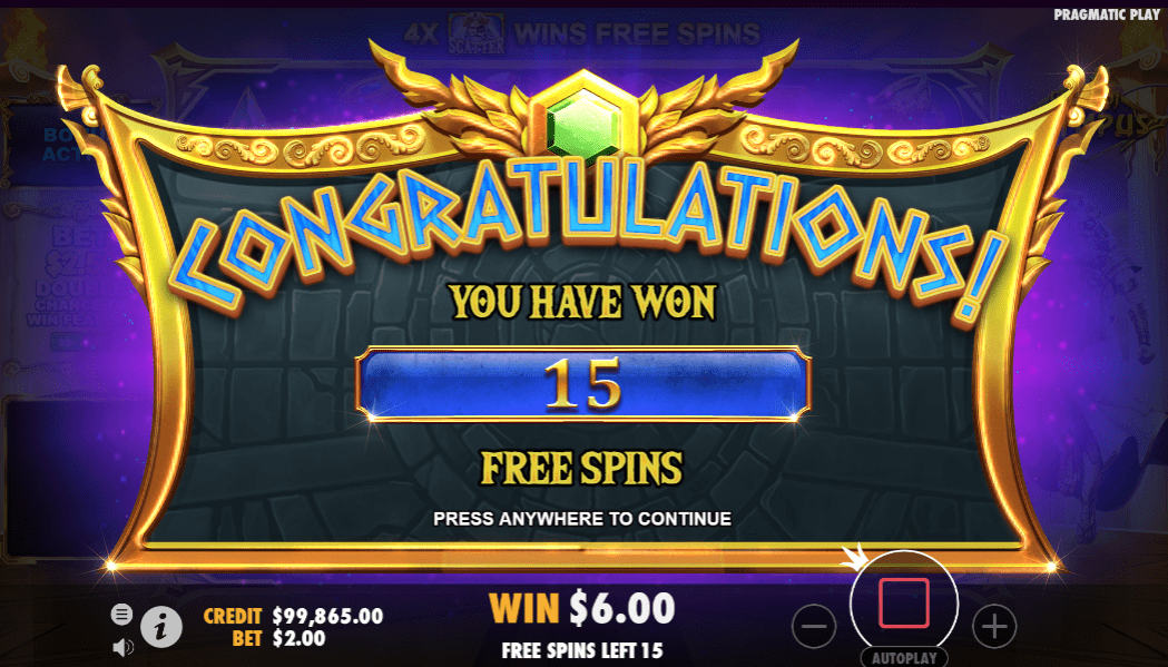 Bonus free spins in Gates of Olympus